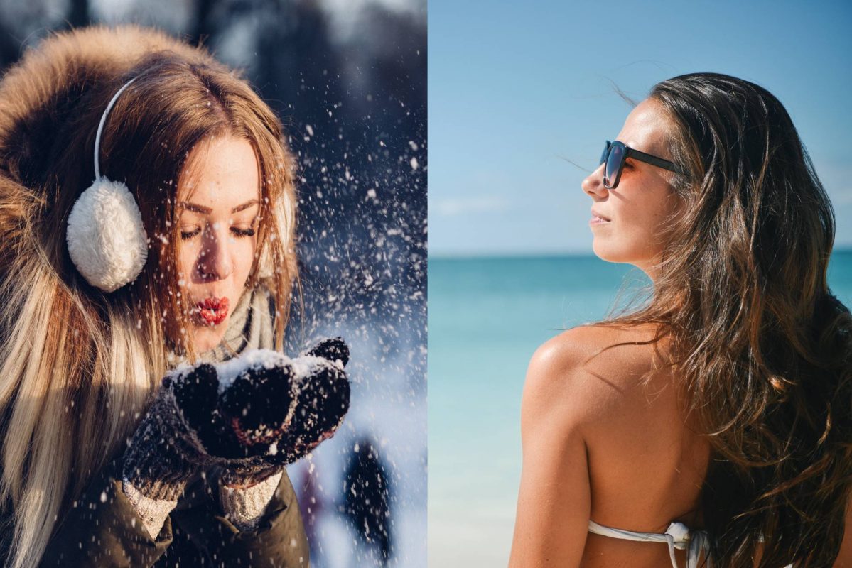 Skin care accoding to the weather you're on.