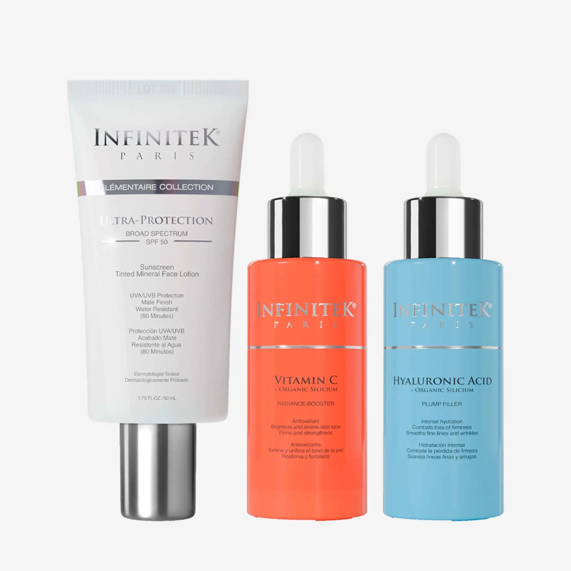 essential kit inifnitek paris caring,  preventing, hydrating, and protecting your skin