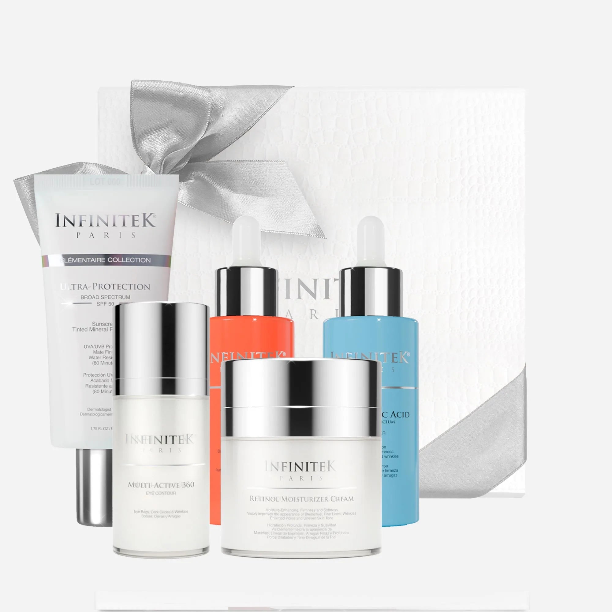 facial kit with luxury box infinitek paris moisturizes, firms, strengthens and promotes the production of collagen and elastin in the skin