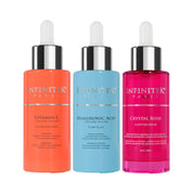 perfect trio kit infinitek paris serum vitamin c, hyaluronic acid and crystal rose designed to prevent, combat, and reduce skin blemishes